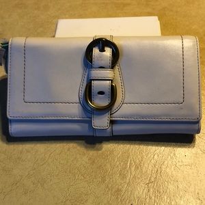 Off white leather Coach envelope wallet
